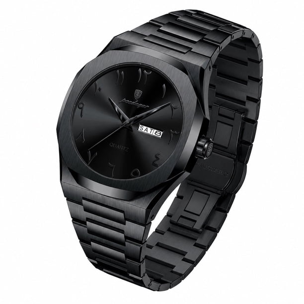 Reloj Analógico de Cuarzo para Hombre 41 mm Calendario Día/Fecha Acero Inoxidable Resistente al Agua 3 ATM Estilo Ejecutivo y Elegante para Uso Diario