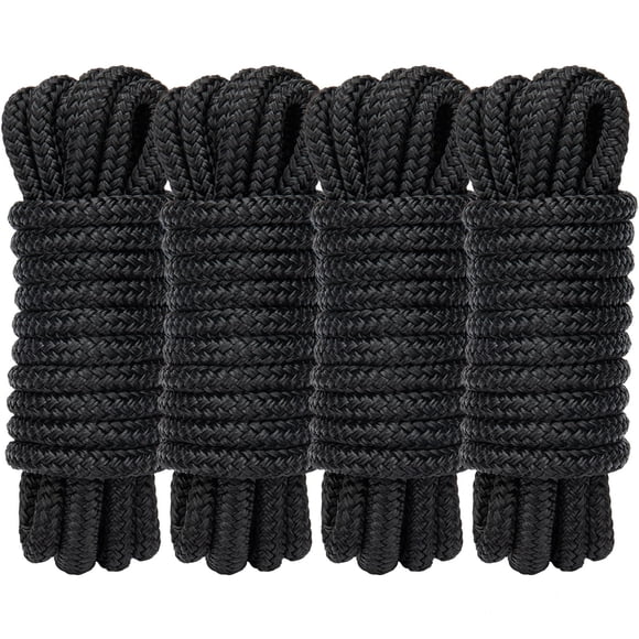 Cuerdas para Amarre de Embarcaciones PropelTech 3/8"x4x4.6m Nylon Negro