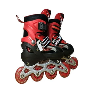 Genérico - Patin Lineal Con Luces Y Kit Talla M 35 38 Rojo
