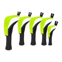Magideal - 5 Piezas De Fundas Para Cabezas De Palos De Golf, Fundas De Madera Para Cabezas De Golf, Funda Protectora Antiarañazos Para Suministros De Golf Para D Verde