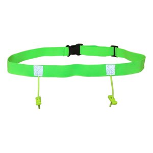 Ioensy - Cinta Reflectante Ciclismo Carrera Número Cinturón Triatlón Cintura Cinturón Noche Correr Verde