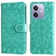 thumbnail image 1 of Funda tipo cartera FOXDOCK para OPPO A5x 4G/5G , diseño girasol en relieve, cuero PU, cierre magnético, soporte y tarjetero, 1 of 5