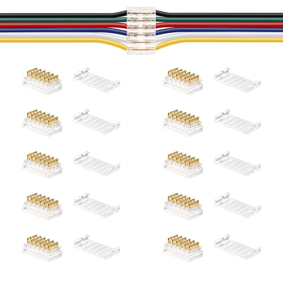 Conectores de Cable de Conexión Rápida de 6 Pines SLL HUT, 10 Piezas
