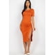 thumbnail image 2 of Vestido Midi con Dobladillo Dividido y Fruncido Lateral con Cordón, 2 of 2