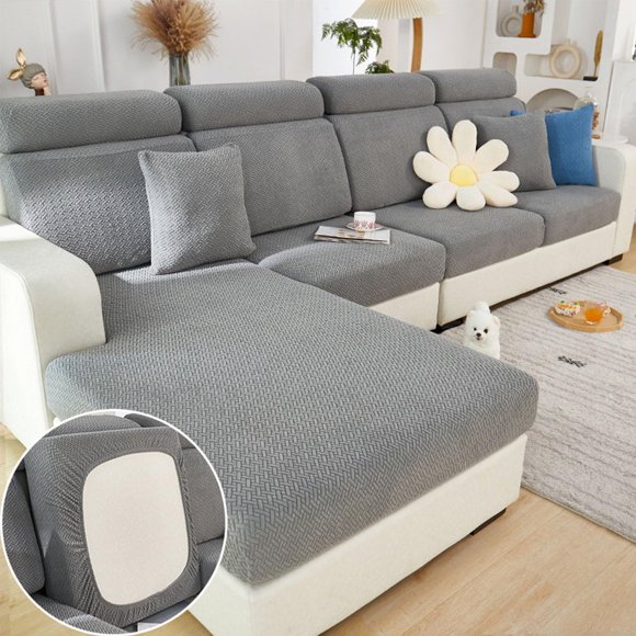 Funda Disayu para Sofá de 2 Asientos + Chaise en Gris Texturizado
