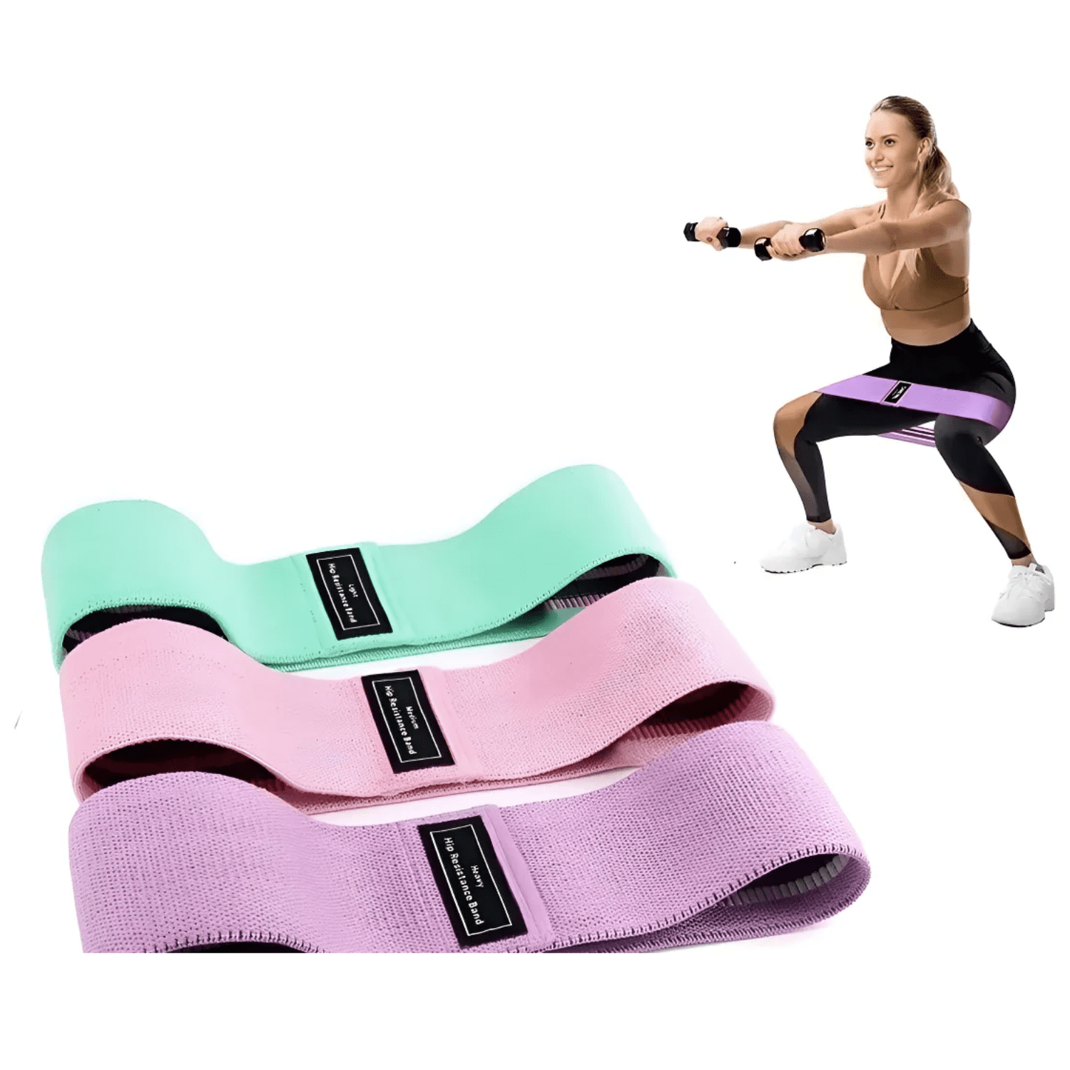 Genérica - Bandas Elásticas De Resistencia Ejercicios Pro 3 Piezas De Tela Con Bolso Yoga