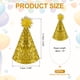 thumbnail image 2 of Sombrero de Cumpleaños para Perros Uxcell, Sombreros Pequeños para Perros Gatos Sombrero de Fiesta de Cumpleaños con Pompones Decoración Ajustable (Oro, 2 Piezas), 2 of 7