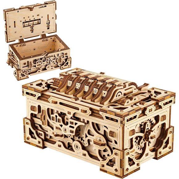 Puzzle 3D Wood Trick Enigma Chest de 504 piezas sin pegamento