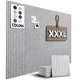 thumbnail image 1 of Tablero de corcho WallHero 150 cm × 91 cm – Baldosas de fieltro gris mármol, 1 of 6