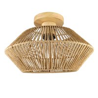 Magideal - Lámpara Colgante De Techo Led De Estilo Rústico, Accesorio De Iluminación Decorativa, Cubierta De Luz De Ratán Para Hotel, Sala De Té, Cocina, Porche