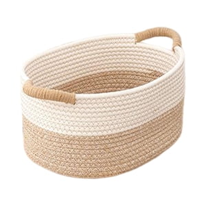 Bothyi - Cesta De Almacenamiento Tejida Con Cuerda De Algodón De Gran Capacidad Para Revistas De Juguetes De Dormitorio 33Cmx24Cmx18Cm