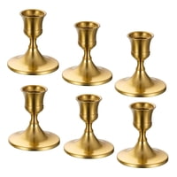 Xusx111 - Portavelas Cónicas De Oro De Latón 6Pcs, Portavelas De Metal Vintage Para La Mesa De La Sala De Comedor O La Decoración De La Boda