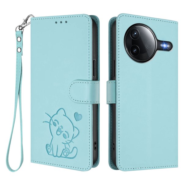 Funda Billetera con Espacio para Fotos para Xiaomi POCO F7 Pro, Verde Claro