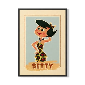 Creango - Cuadro Poster Enmarcado Los Picapiedras Betty Decorativo