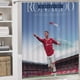 thumbnail image 5 of Cristiano Ronaldo-theme 4-Piece Shower Curtain Set with Rugs, Waterproof Bathroom Decor Set Includes Bath Mat, U-Shaped Rug, Toilet Lid Cover and Curtain with Hooks, 5 of 6