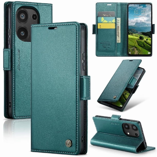 CaseMe tipo cartera Xiaomi Redmi Note 13 Pro 4G con cierre magnético, RFID, tarjetero, soporte, carga inalámbrica