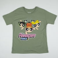 Cartoon Network - Poleras Manga Corta Mujer Volando Verde Chicas Superpoderosa