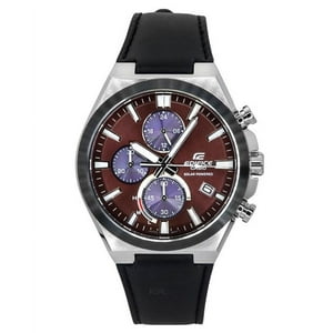 Casio - Reloj Análogo Cronógrafo Edifice, Solar, Correa De Cuero, Burdeos - Eqs-950Bl-5A Para Hombre