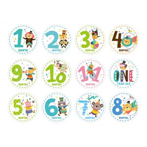 Bothyi - 12 Pegatinas Mensuales Para Bebé, Mes Recién Nacido, Hito Para Bebé Para Baby Shower