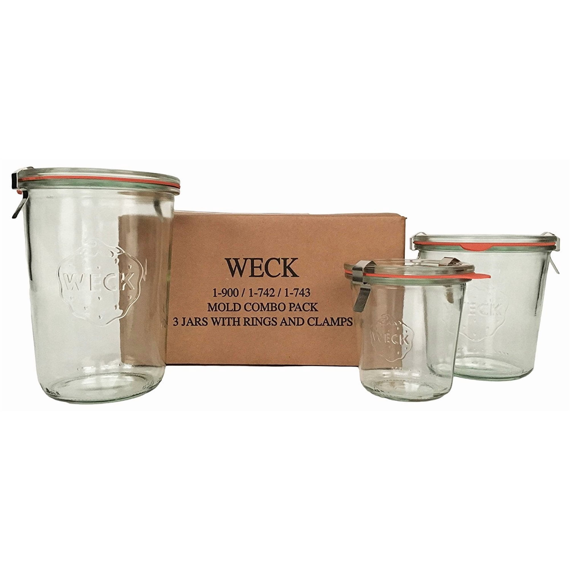 Paquete Combinado De Tarros Con Molde De Vidrio Weck Standard, Vidrio Transparente