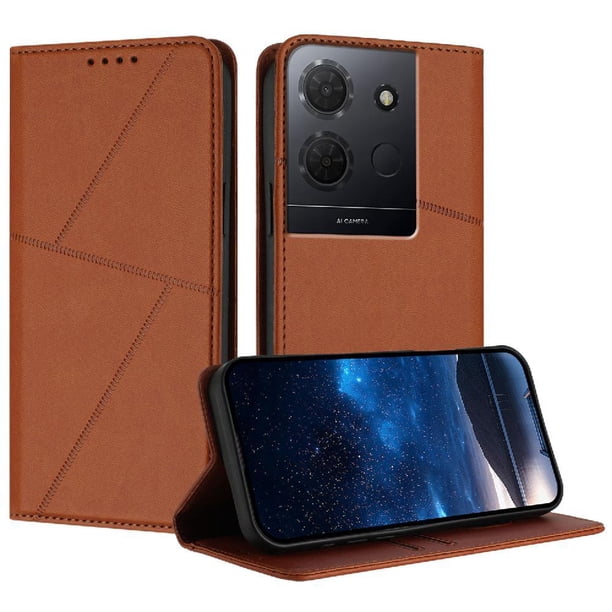 Funda Cartera Magnética para TCL 503 Protección Antichoque con Ranuras Marrón