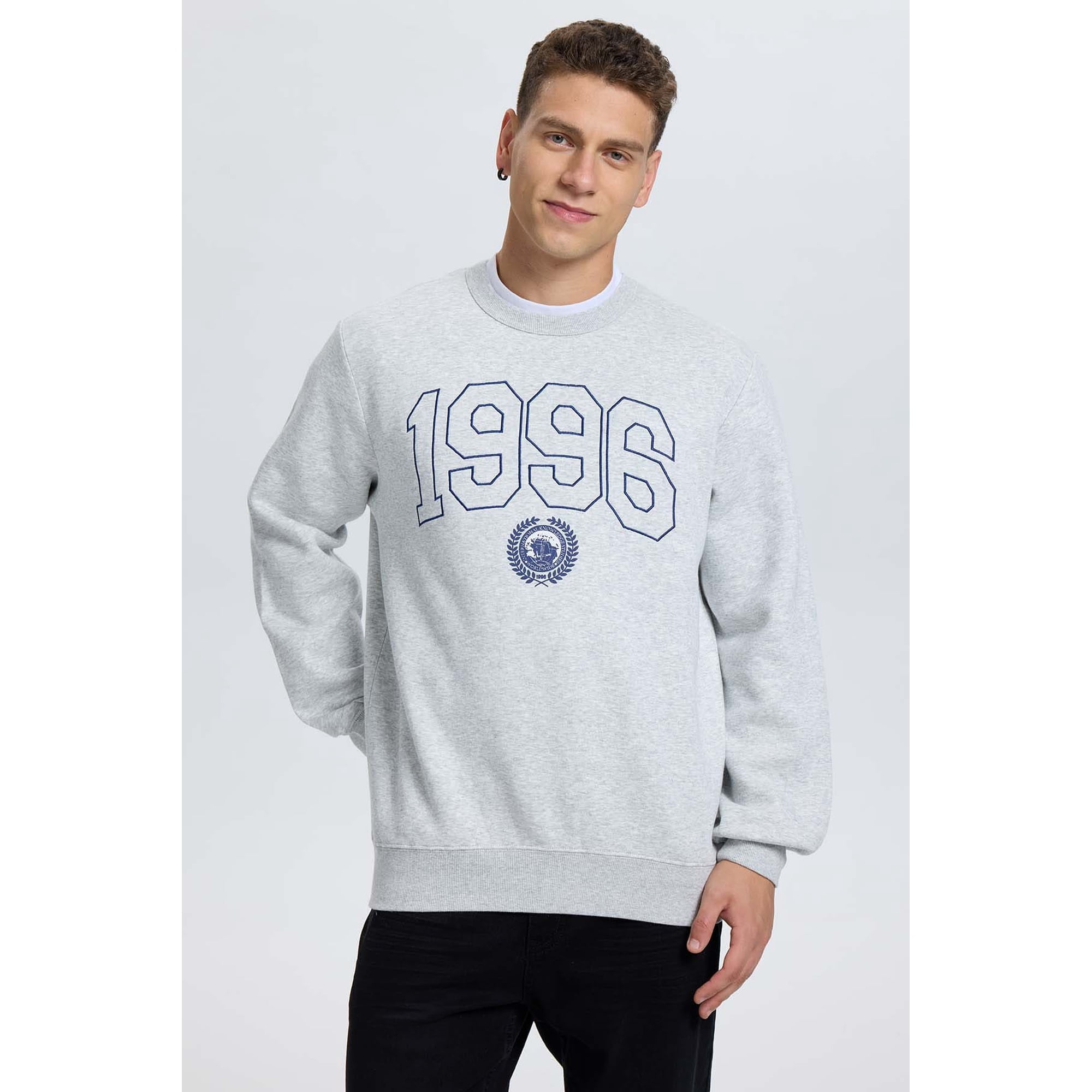 Fashionspark - Polerón Hombre Bordado Gris