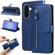 thumbnail image 1 of Funda tipo cartera para Samsung Galaxy A37 con bolsillo con cremallera y ranuras para tarjetas – Función de soporte Azul, 1 of 5