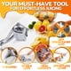 thumbnail image 3 of Extractor de jugo de fruta fresca de aleación de aluminio - prensadora de jugo de mano, agarre ergonómico antideslizante, fácil de usar y limpiar, 23.5cmLength con capacidad de 0.6L - extrac, 3 of 3