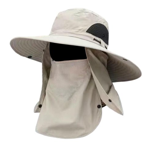 Ioensy - Sombrero Para El Sol Con Visera Extraíble Con Solapa Para El Cuello, Sombrero De Pesca Para Adultos De Ala Ancha