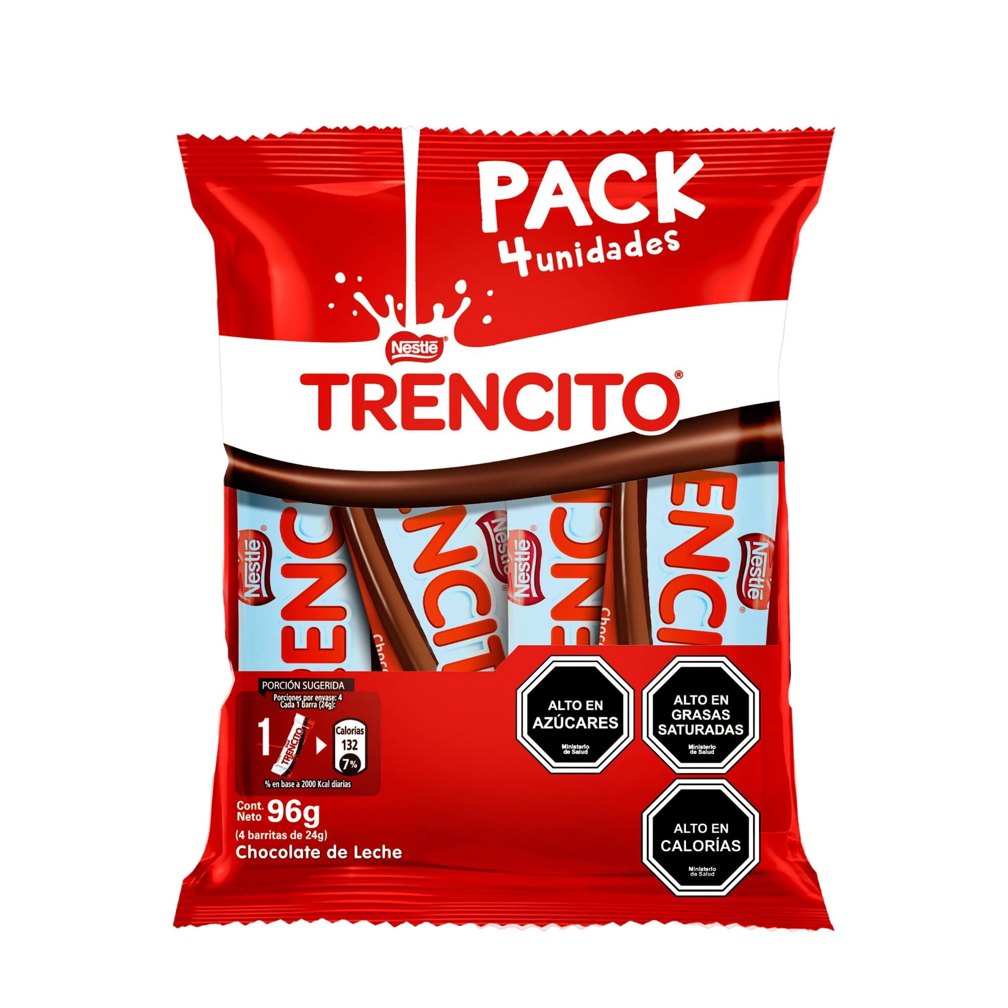 Chocolate De Leche Pack 4x24g 96 g Trencito