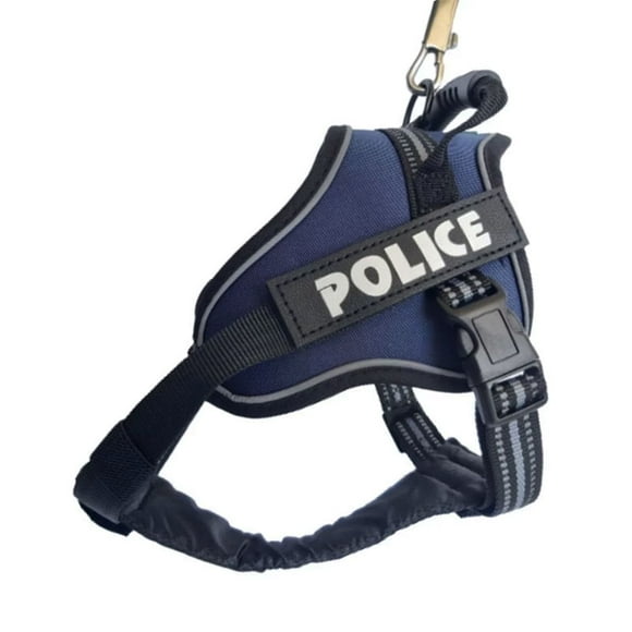 Arnes Pechera Police Ajustable Perros De Nailon Acolchado Talla M Azul