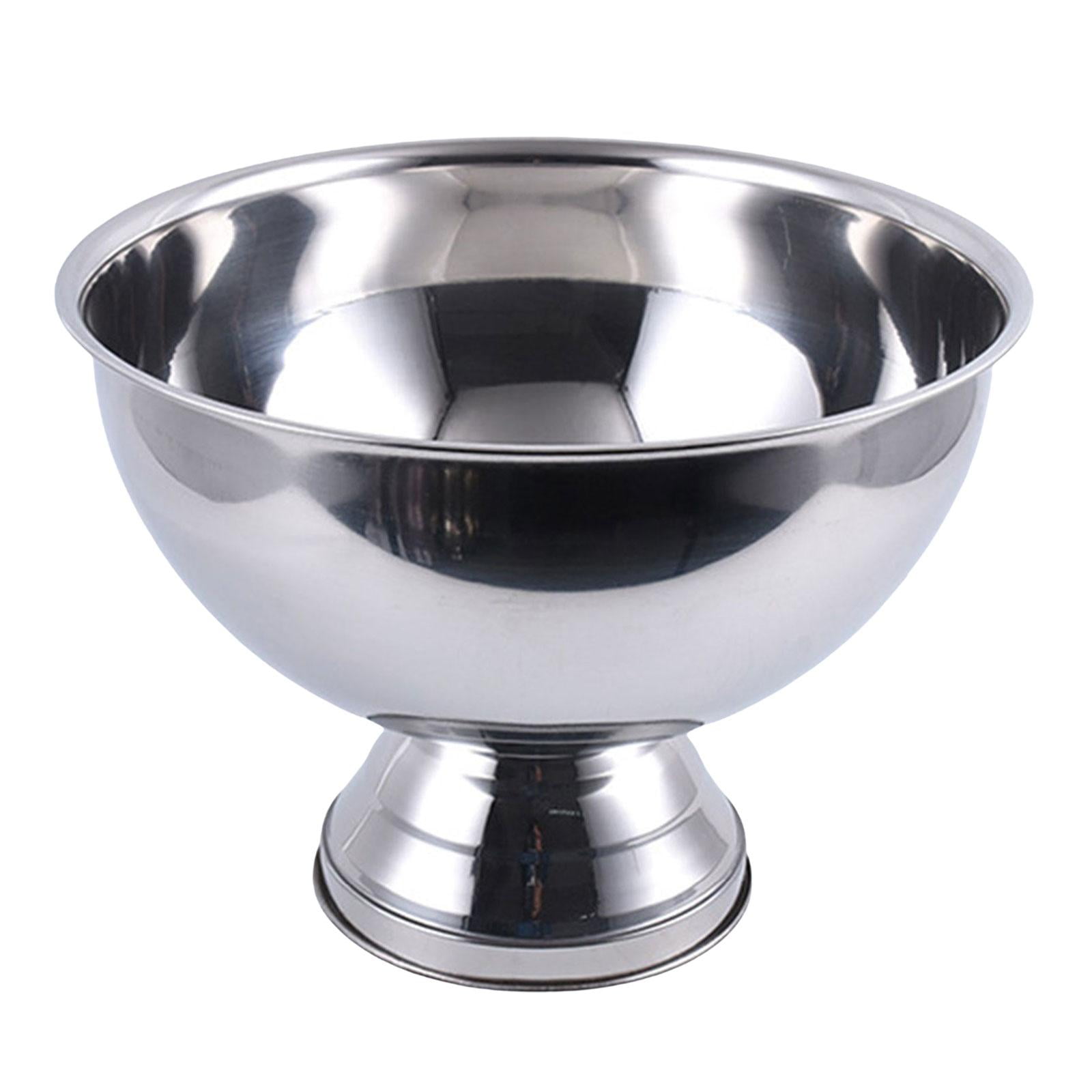Bothyi - Tazón De Metal De Acero Inoxidable Champán Vino Cerveza Cubo De Hielo Punch Party Cool Silver