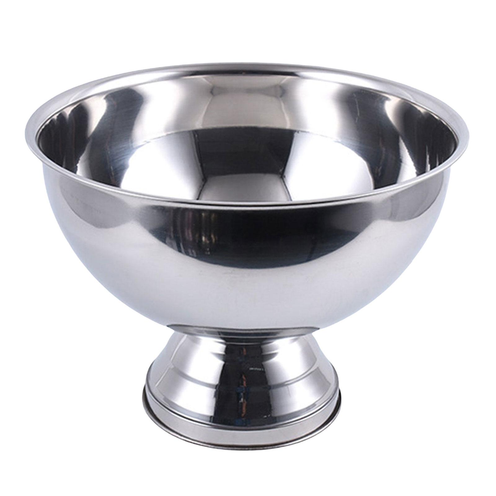 Bothyi - Tazón De Metal De Acero Inoxidable Champán Vino Cerveza Cubo De Hielo Punch Party Cool Silver