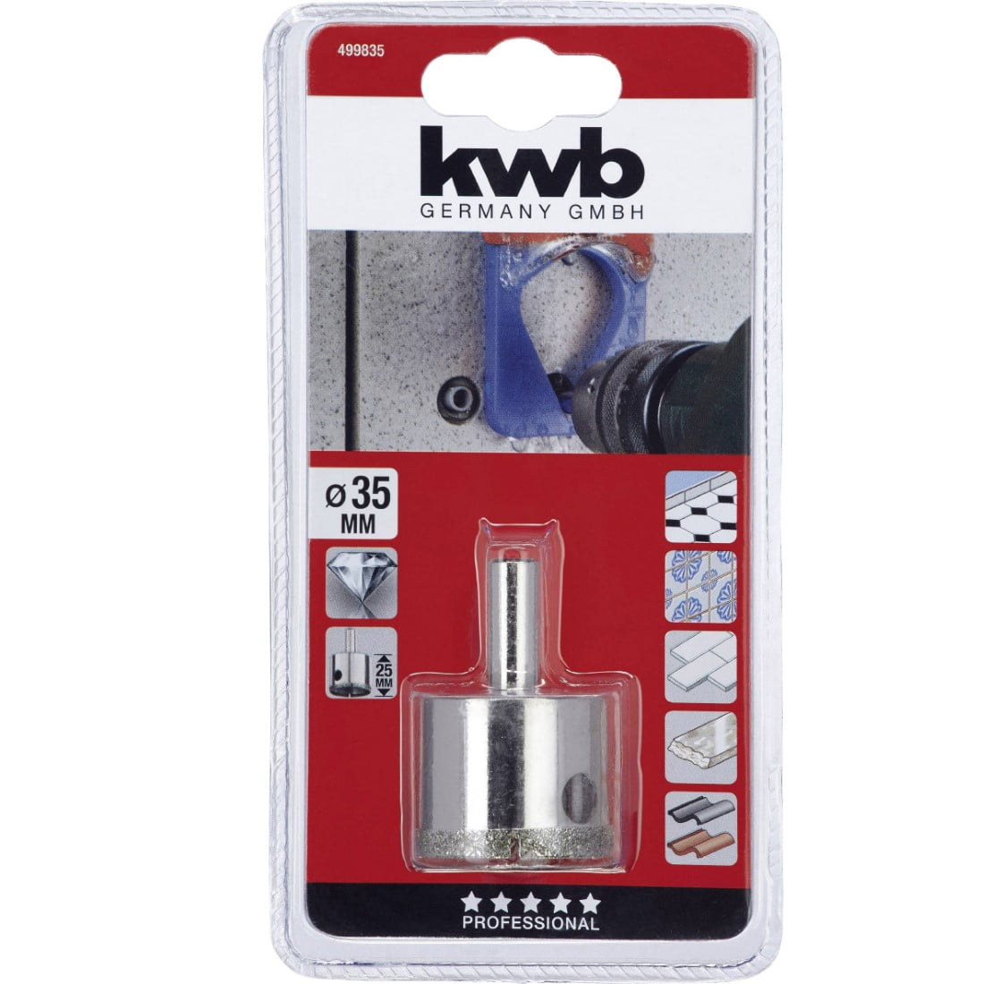 Kwb - Sierra Copa Diamantada Para Porcelanato 35mm