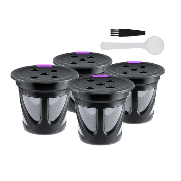 4x tazas K reutilizables de colador de malla de material acero inoxidable cápsulas de de repuesto recargables para cafeteras K400 K600 negro