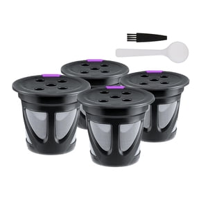 Magideal - 4X Tazas K Reutilizables De Colador De Malla De Material Acero Inoxidable Cápsulas De De Repuesto Recargables Para Cafeteras K400 K600 Negro