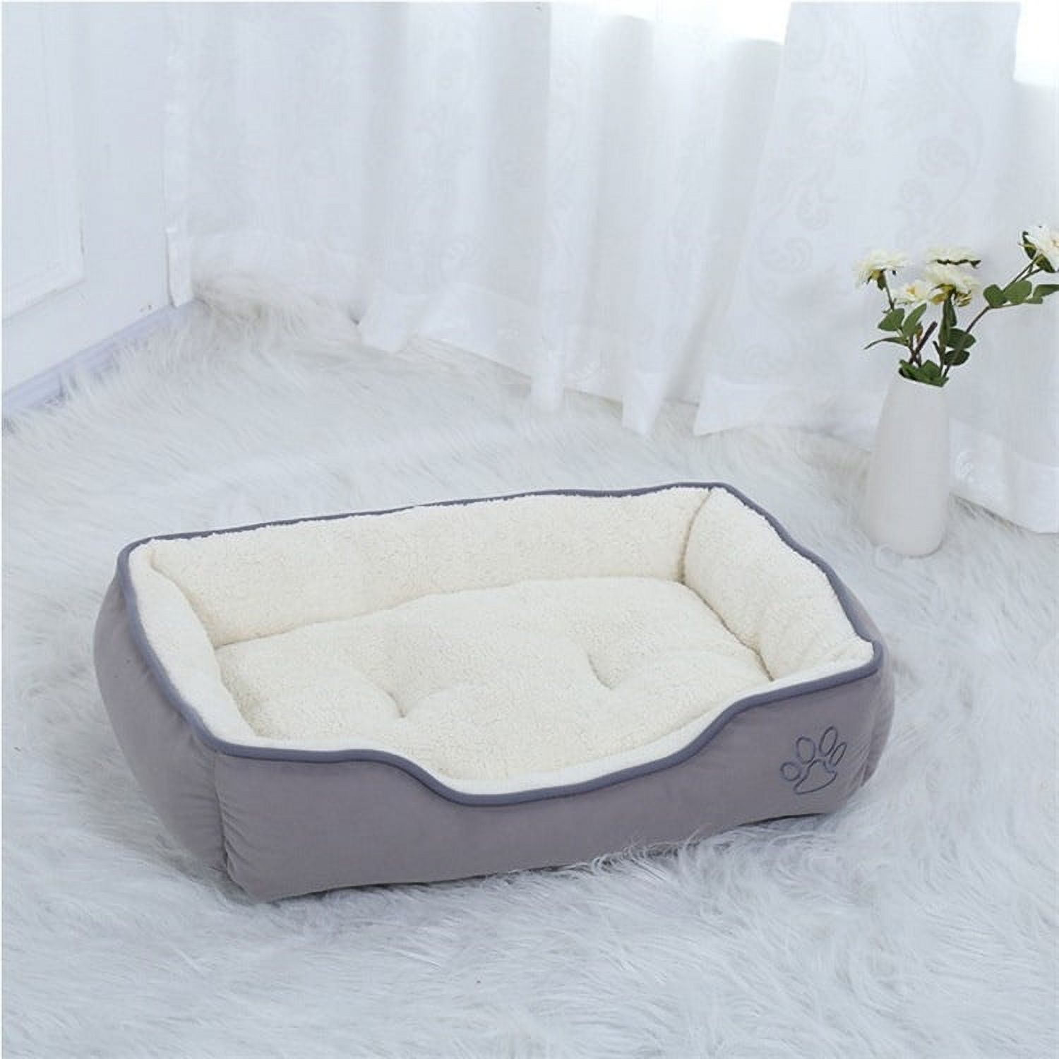 Genérico - Cama Premium 2 Piezas Para Mascotas Color Gris Talla L