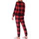 thumbnail image 3 of INSPIRE CHIC Conjuntos de Pijama para Mujer, Franela Impresa, Manga Larga, Parte Superior y Pantalones Térmicos, Conjunto de 2 Piezas para Dormir, XL Rojo, 3 of 6