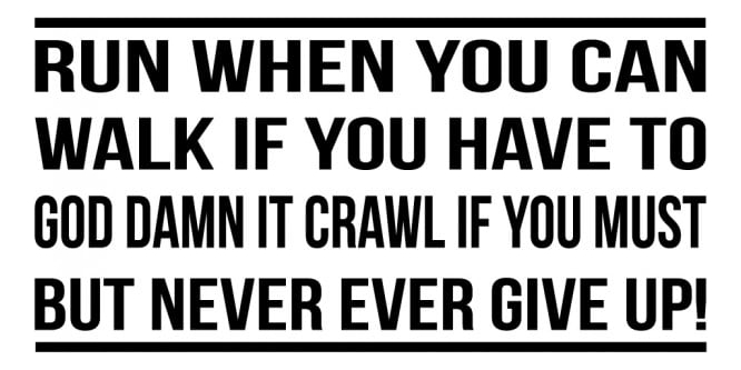 Rienda Libre Graphics - Decomural Never Give Up! Sports Ws-43020