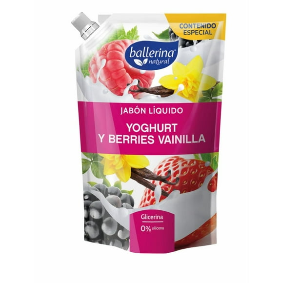 Jabón Líquido Ballerina Yoghurt y Berries Vainilla, 650 Ml