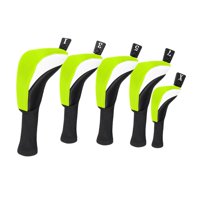 Ioensy - 5 Piezas Golf Madera De Madera Cubierta De Cabezal De Madera De Golf Para Deportes Al Aire Libre Adultos Verdes