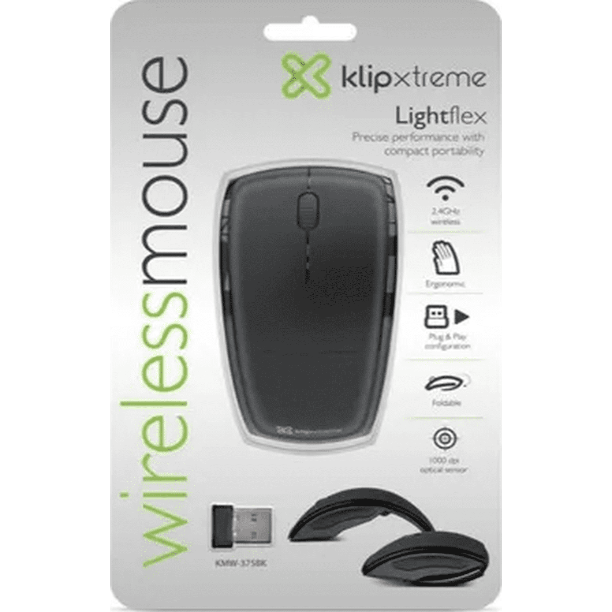 Genérico - Klip Xtreme Mouse Inalámbrico Plegable Gris