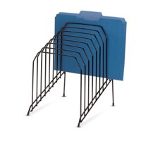 Wire Caddy Officemate, Grande, Inclinado, Con 8 Compartimentos, Color Negro