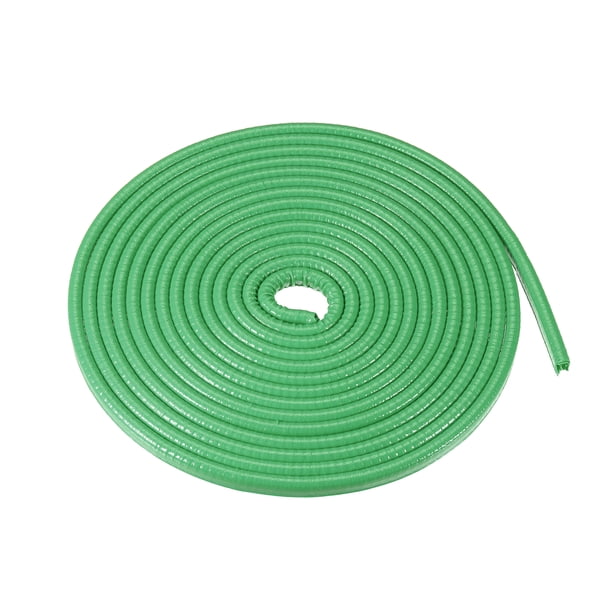 Unique Bargains Protector de Borde de Puerta de Coche, 16.4ft U Forma Sello de Borde de Goma Protector Universal para Coche Camión ATV Barco Multifuncional Sin Pegamento Hierro Verde