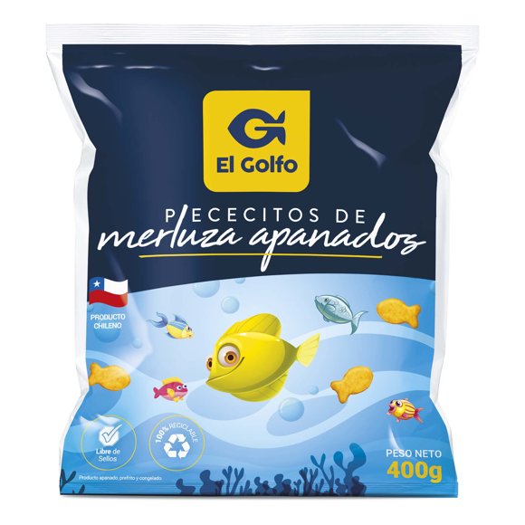 Apanados de Merluza forma Pececitos Bolsa, 400 g