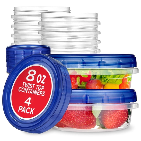 Recipientes de Plástico con Tapa Giratoria 8 oz (Pack de 4) – Stock Your Home