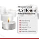 thumbnail image 3 of Velas de té con forma de luz en la oscuridad, 250 unidades, blancas, sin perfume, 3 of 9