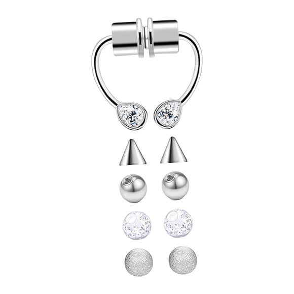 Anillos De Nariz De Acero Inoxidable Aro Anillo De Herradura Clip De Nariz Para Mujeres, Niñas, Hombres, Estilo B