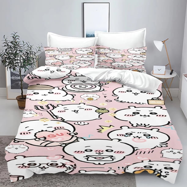 Kawaii children's bedding set comforter set three-piece bed comforter set universal fit for children and adults twin bedroom set Bed Sheets