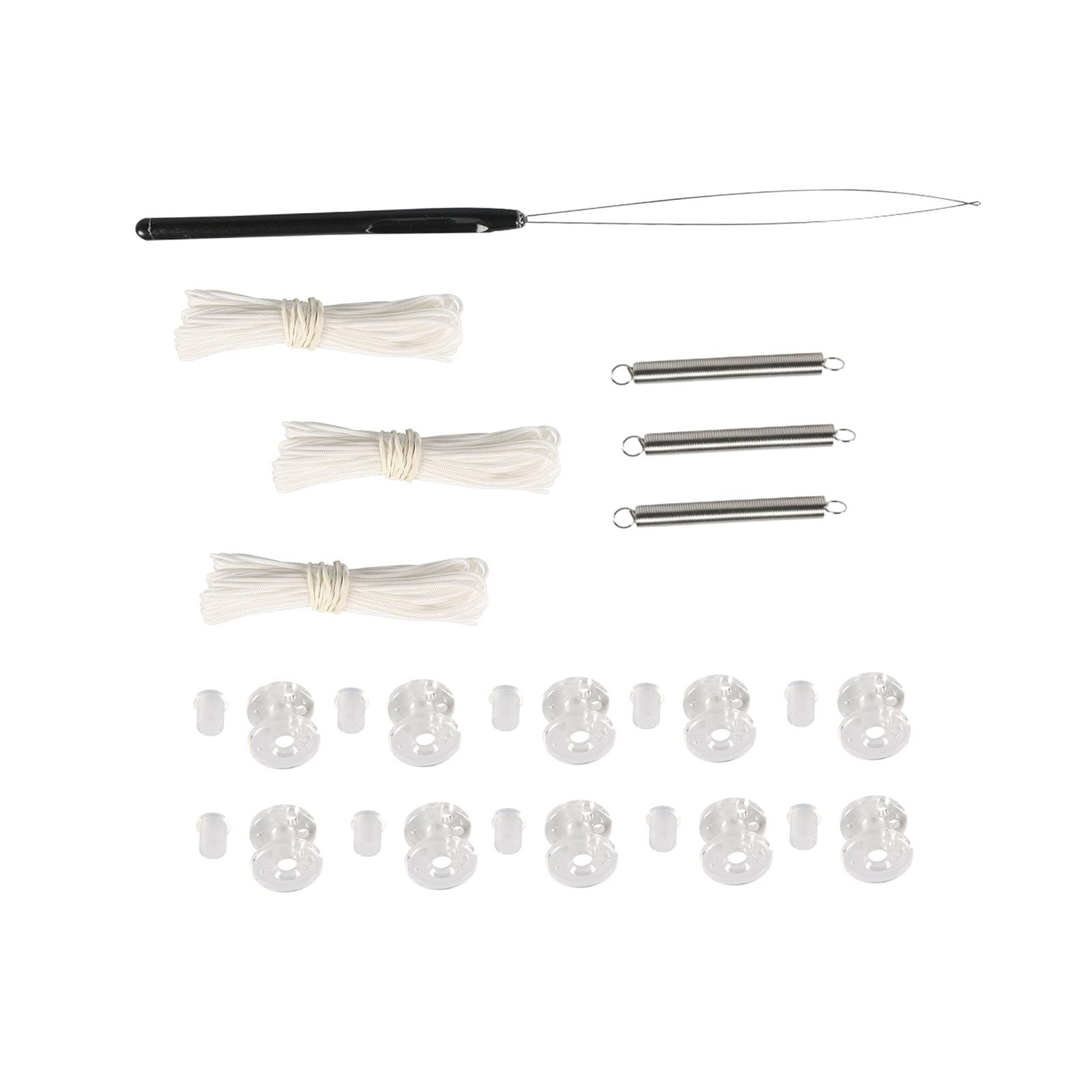 Magideal - De Reparación De Sombra Plisada Para Rv Genérico, Herramientas Y Cuerda, Piezas De Reparación De Instalación Sencilla, Tensores Y Enhebradores De Cuerda Blanca